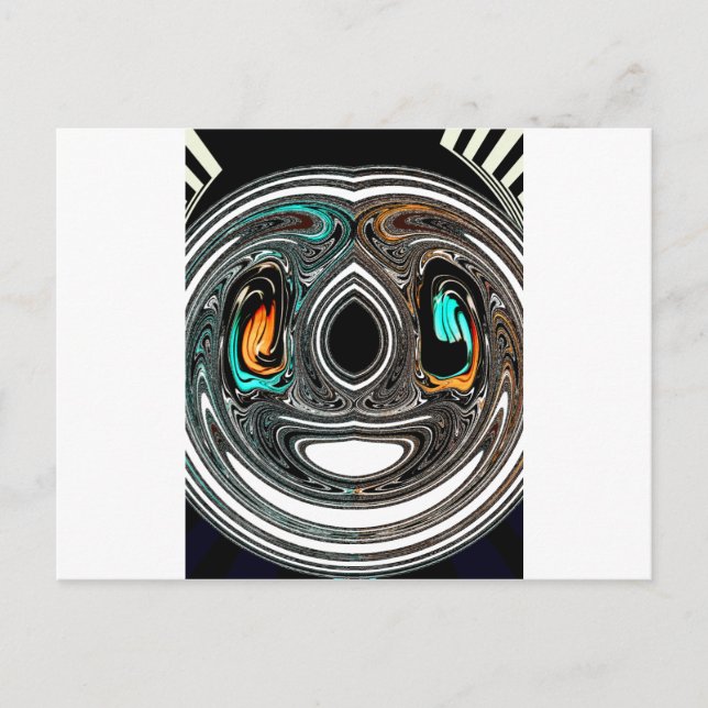 afrikanische Ethnic Doodle Zebra Textured Art Prin Postkarte (Vorderseite)