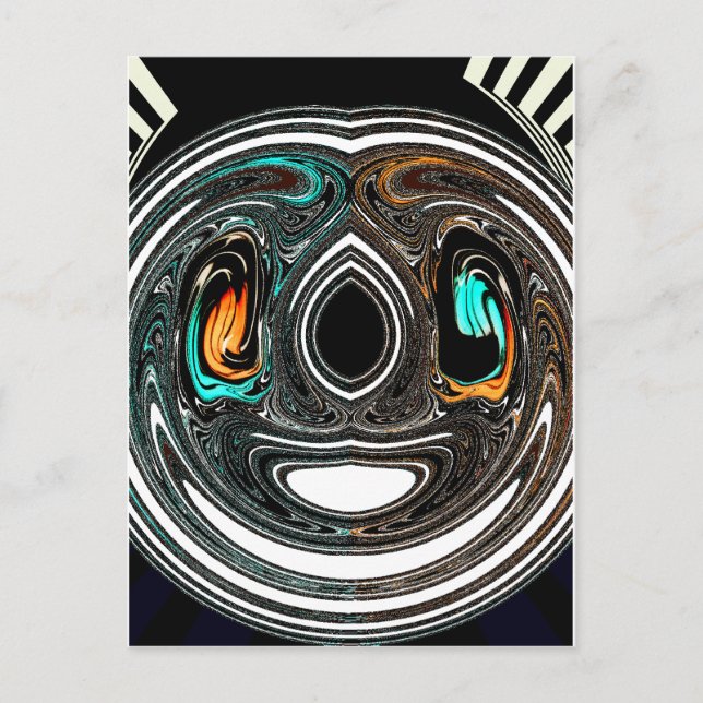 afrikanische Ethnic Doodle Zebra Textured Art Prin Postkarte (Vorderseite)