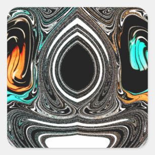 afrikanische Ethnic Doodle Zebra Textured Art Prin Quadratischer Aufkleber