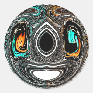 afrikanische Ethnic Doodle Zebra Textured Art Prin Runder Aufkleber