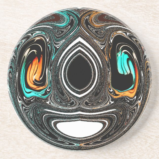 afrikanische Ethnic Doodle Zebra Textured Art Prin Sandstein Untersetzer (Vorne)