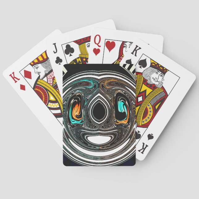 afrikanische Ethnic Doodle Zebra Textured Art Prin Spielkarten (Rückseite)
