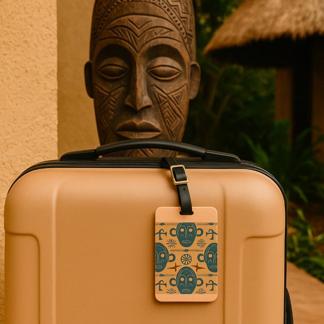 Afrikanische ethnische Gesichtspattern in Stammesm Gepäckanhänger (Von Creator hochgeladen)