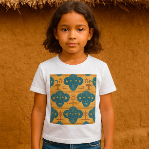 Afrikanische ethnische Gesichtspattern in Stammesm T-Shirt