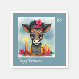 Afrikanische ethnische Kwanzaa Wilde Tiere in vers Serviette