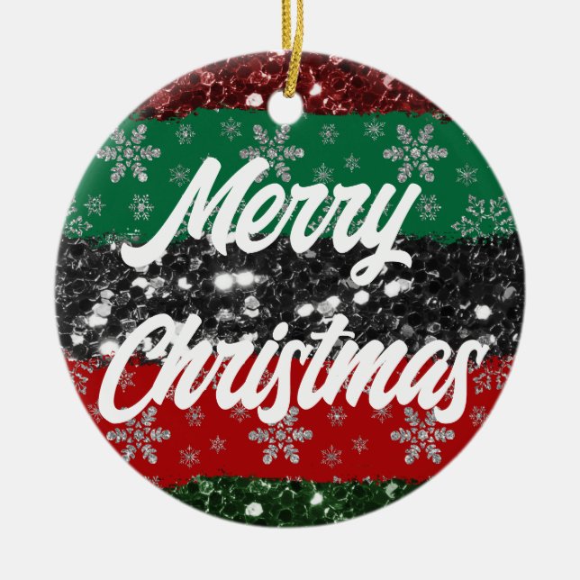 Afrikanische Farben Weihnachten Bäume Ornamente, W Keramik Ornament (Vorne)