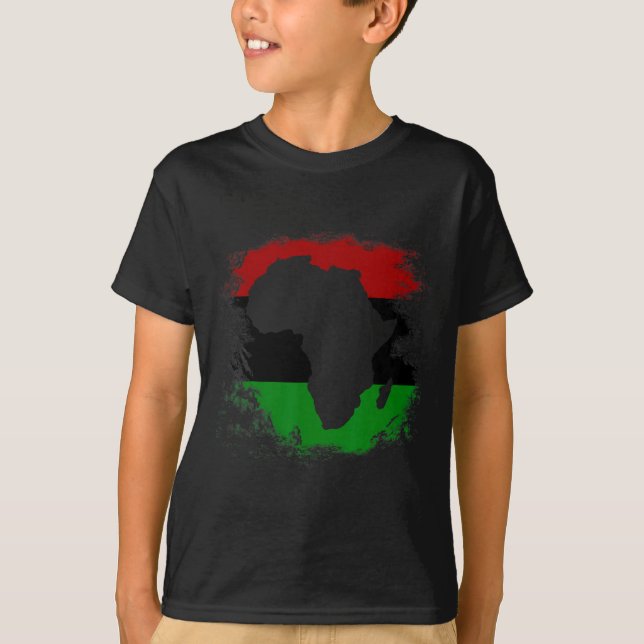 Afrikanische Flagge Afrikanischer Kontinent Karte  T-Shirt (Vorderseite)