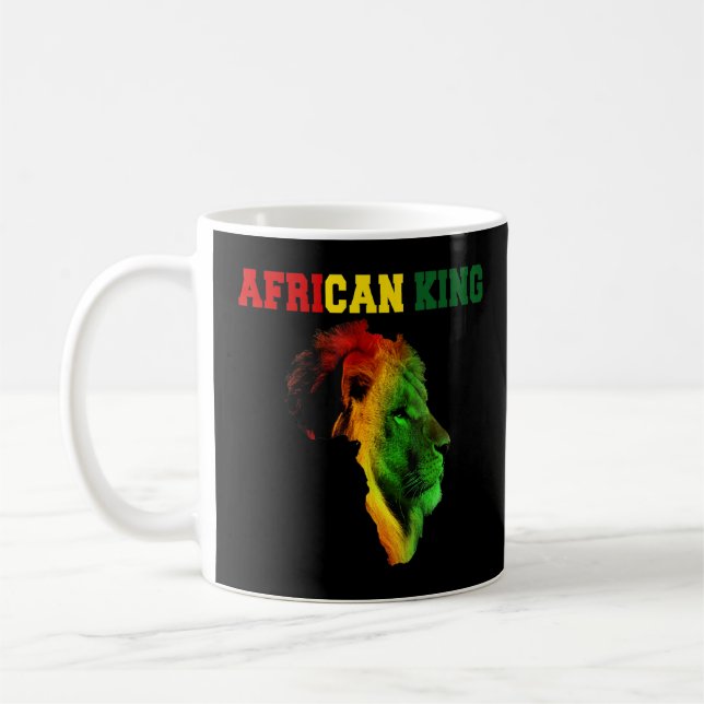 Afrikanische Flagge des Schwarzen Königs Monatsges Kaffeetasse (Links)
