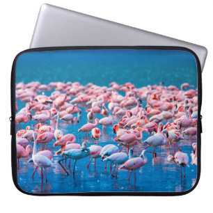 afrikanische Flamingos. Gruppe von Flamingos stehe Laptopschutzhülle