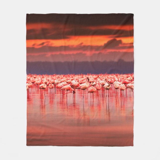 Afrikanische Flamingos im See über schöne Sonne Fleecedecke (Vorderseite)