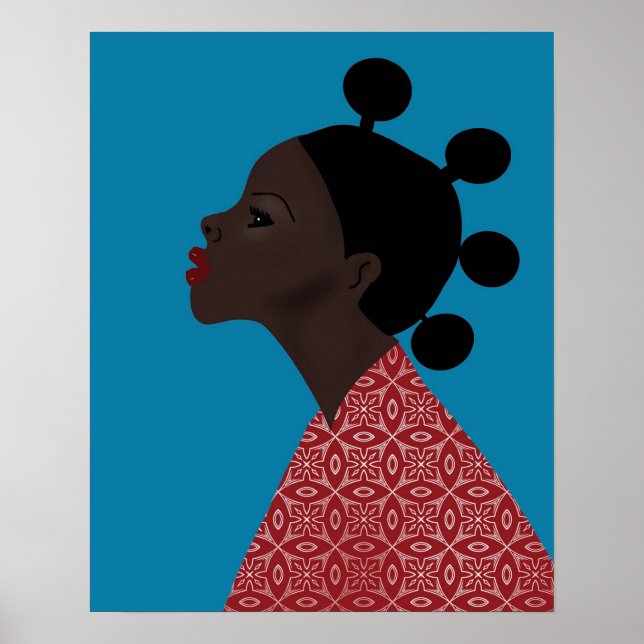 Afrikanische Frau Bantu Hairstyle Poster (Vorne)