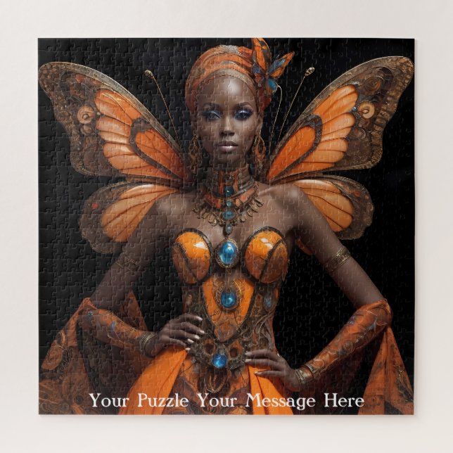 Afrikanische Frau Butterfly Dress Puzzle (Vertikal)