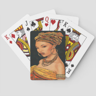 Afrikanische Frau, Marie Leveou, Vintager Stil Spielkarten