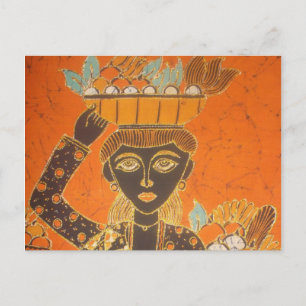 Afrikanische Frau mit Korb Kunstprint Postkarte