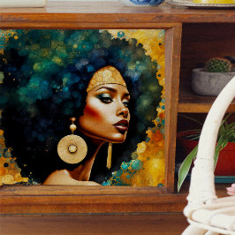 Afrikanische Frau mit Ohrringe Dekoupage Tissue Seidenpapier