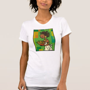 Afrikanische Frau mit Schüssel Mais T-Shirt