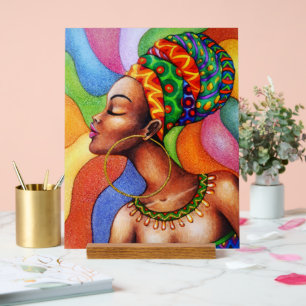 Afrikanische Frau mit traditionellem Wachs Acrylschild