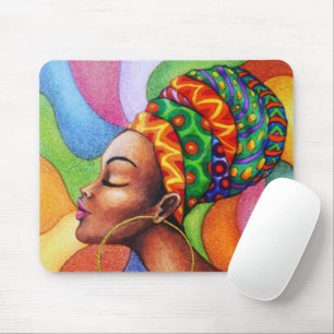Afrikanische Frau mit traditionellem Wachs Mousepad