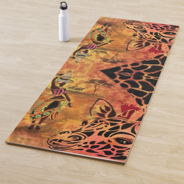 Afrikanische Frau und Giraffe Yoga Mat Yogamatte (Beispiel)