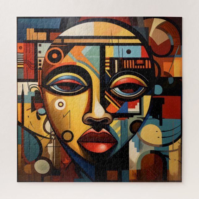 Afrikanische Frau und Kubismus Puzzle (Vertikal)