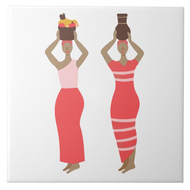 afrikanische Frauen Fliese (Vorderseite)
