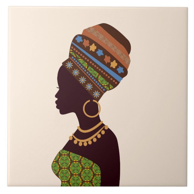 afrikanische Frauen Fliese (Vorderseite)