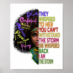 Afrikanische Frauen Ich bin der Sturm schwarze Ges Poster