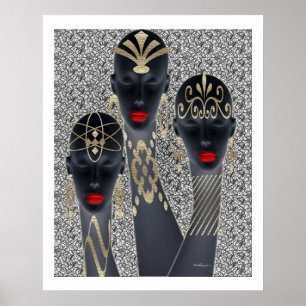 Afrikanische Frauen in Gold Poster