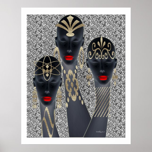 Afrikanische Frauen in Gold Poster (Vorne)