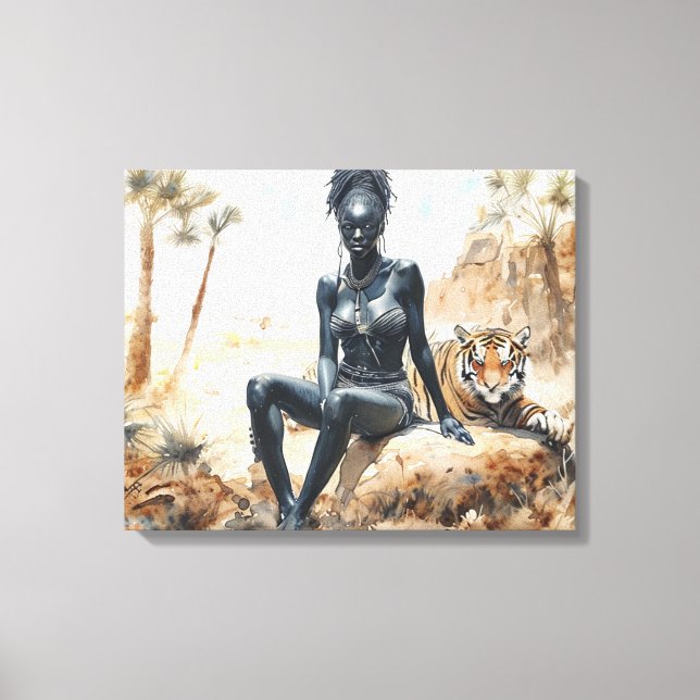 Afrikanische Frauen Landschaft gepflasterte Canvas Leinwanddruck (Vorderseite)