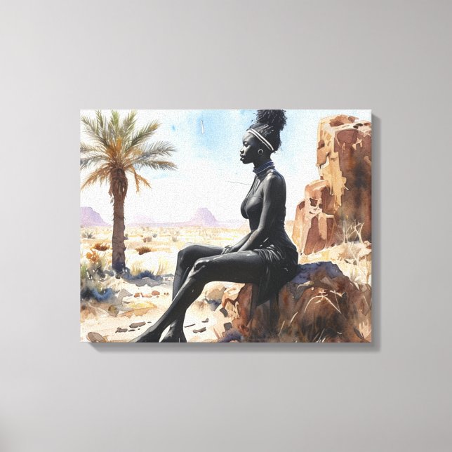 Afrikanische Frauen Landschaft gepflasterte Canvas Leinwanddruck (Vorderseite)