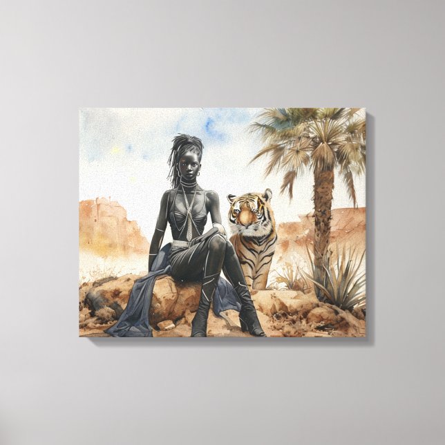 Afrikanische Frauen Landschaft gepflasterte Canvas Leinwanddruck (Vorderseite)