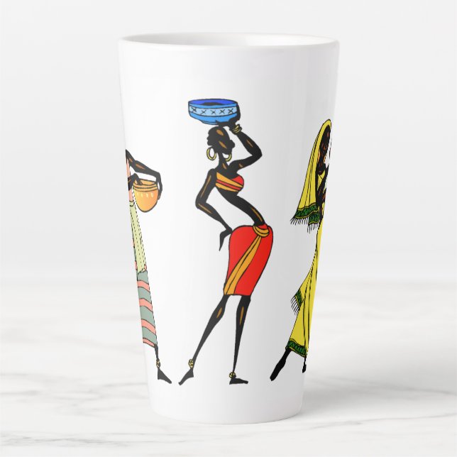 Afrikanische Frauen Latte Tasse (Vorderseite)