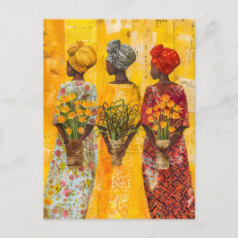 Afrikanische Frauen mit Blume Postkarte