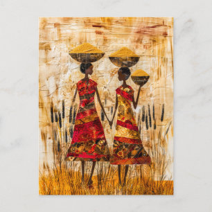Afrikanische Frauen mit Hirse-Körben Postkarte
