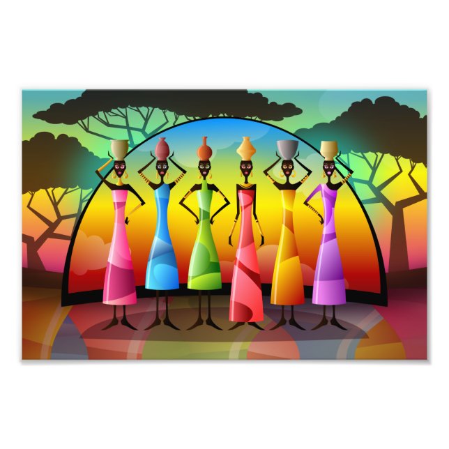 Afrikanische Frauen mit Schiffen Fotodruck (Vorne)