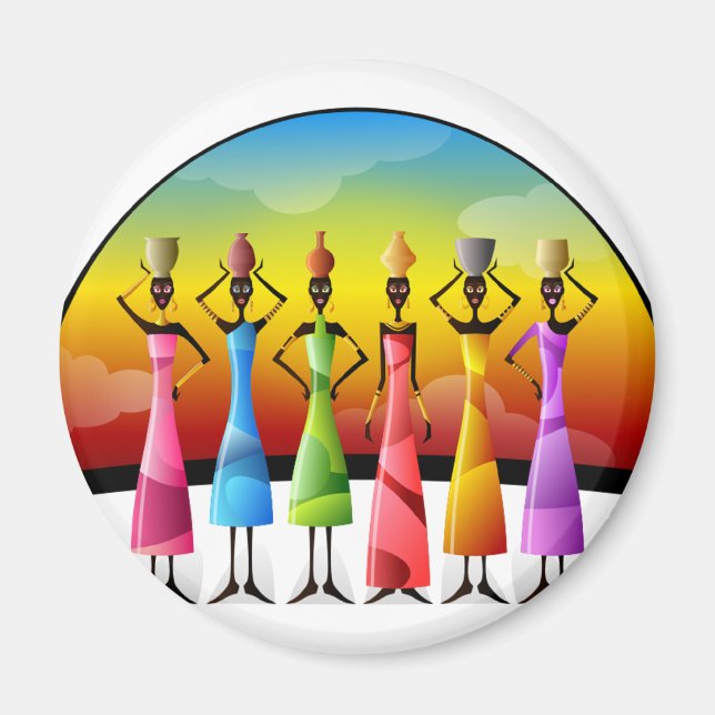 Afrikanische Frauen mit Schiffen Magnet (Vorne)