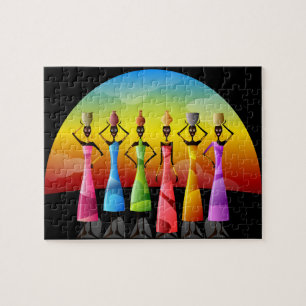 Afrikanische Frauen mit Töpferei auf den Köpfen Puzzle