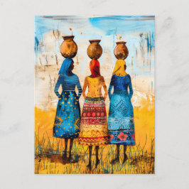 Afrikanische Frauen mit Wasserschalen Postkarte