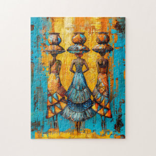 Afrikanische Frauen mit Wasserschwellen Puzzle