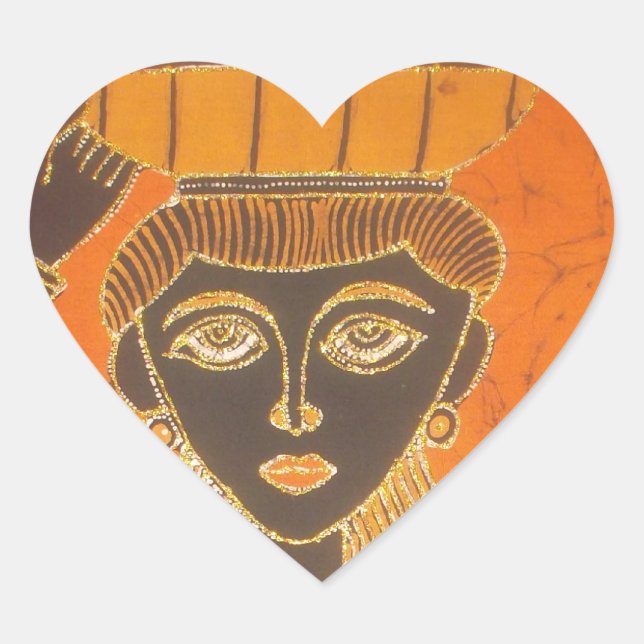 afrikanische Frauen tragen Korbkunst Herz-Aufkleber (Vorderseite)