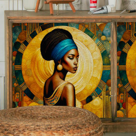 Afrikanische Frauen und Mond-Dekoupage Tissue Pape Seidenpapier