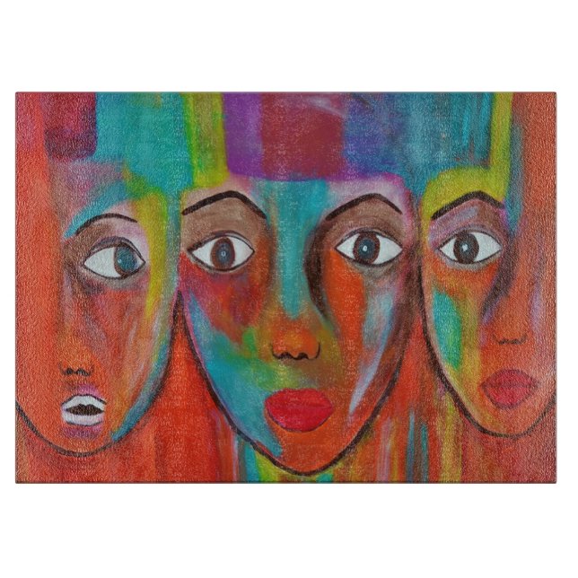 Afrikanische Frauen - Vorstand für Ölgemälde Schneidebrett (Vorderseite)