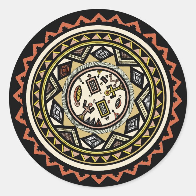 Afrikanische Geister Runder Aufkleber (Vorderseite)