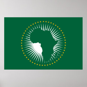 Afrikanische Gewerkschaft-Flagge (Afrika) (Panafri Poster