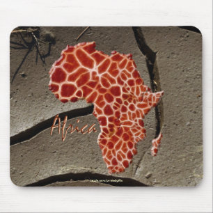 Afrikanische Giraffe-Karte AFRICA auf Mud Texture Mousepad