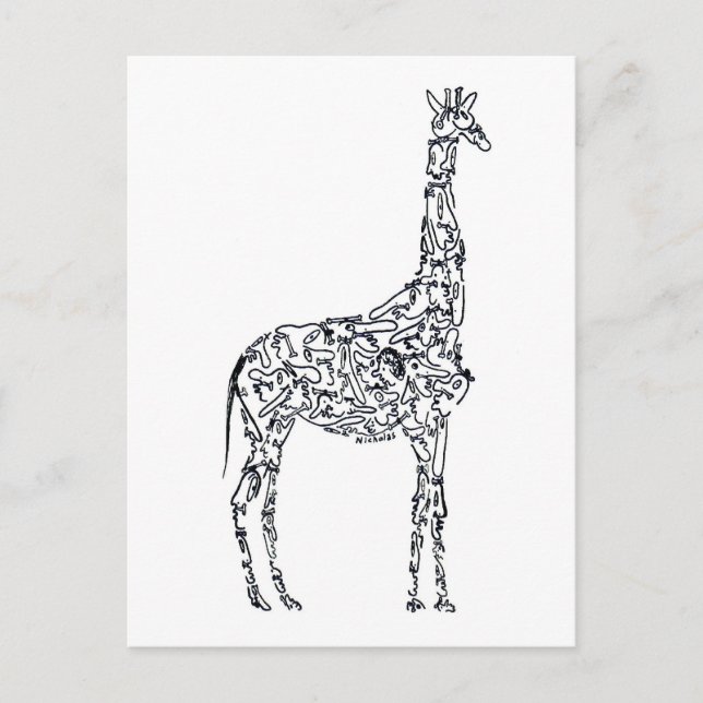 AFRIKANISCHE GIRAFFE von NICHOLAS Postkarte (Vorderseite)