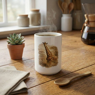 Afrikanische Giraffen-Kunst   Elegante Wildlife-Sa Kaffeetasse