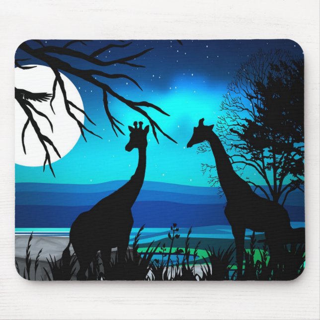 Afrikanische Giraffen Mousepad (Vorne)
