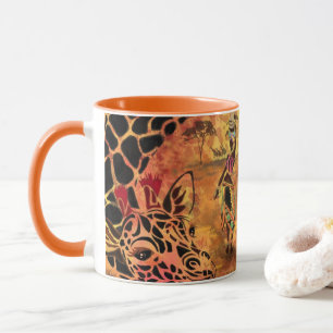Afrikanische Girl and Giraffe Friends Tasse - Male